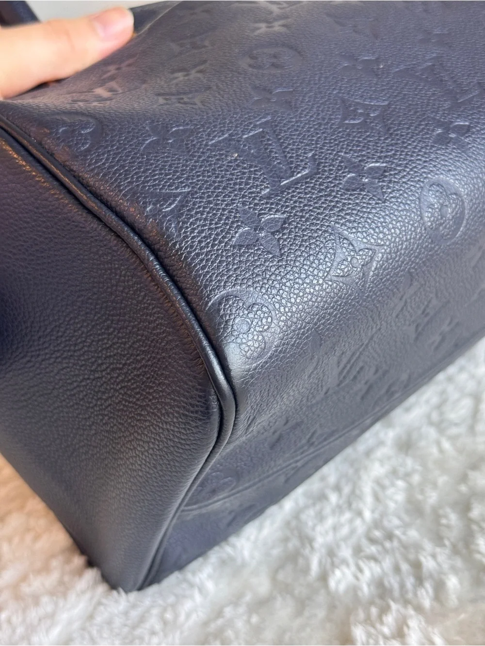 Louis Vuitton Speedy 25 Empreinte Navy Bleu  Crossbody Satchel